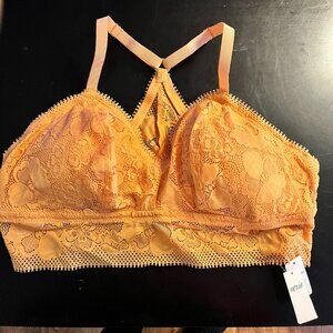 NEW Aerie Bralette Removable Pads XL Yellow Mustard NWT